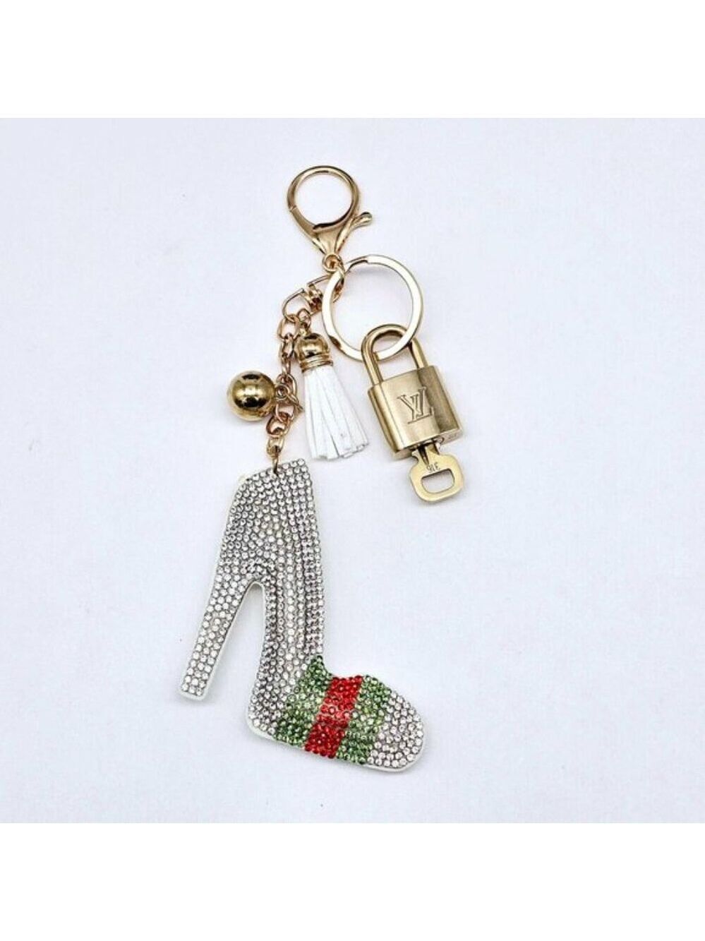 Authentic Louis Vuitton Padlock Gold 🔒 Key Set + Unbranded Shoe Keychain Charm